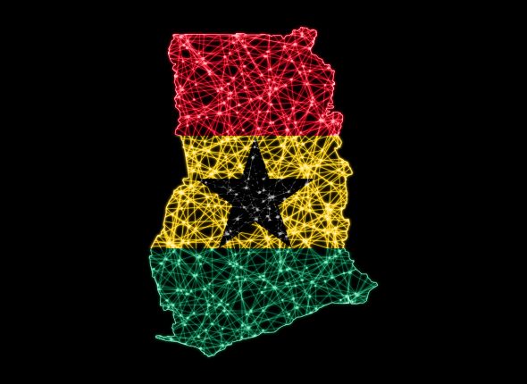 Map of Ghana, Polygonal mesh line map